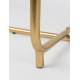 Bout de Canapé Timpa Guéridon Woody Meuble d’Appoint Marbre Blanc 44,5x44,5x54cm