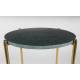 Bout de Canapé Timpa Guéridon Woody Meuble d’Appoint Marbre Vert 44,5x44,5x54cm