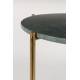 Bout de Canapé Timpa Guéridon Woody Meuble d’Appoint Marbre Vert 44,5x44,5x54cm