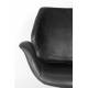 Fauteuil Design Nikki Zuiver Siège Pivotant Noir Assise de Salon en Polyuréthane 75x78x79cm