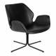 Fauteuil Design Nikki Zuiver Siège Pivotant Noir Assise de Salon en Polyuréthane 75x78x79cm