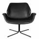 Fauteuil Design Nikki Zuiver Siège Pivotant Noir Assise de Salon en Polyuréthane 75x78x79cm