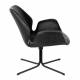 Fauteuil Design Nikki Zuiver Siège Pivotant Noir Assise de Salon en Polyuréthane 75x78x79cm