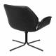 Fauteuil Design Nikki Zuiver Siège Pivotant Noir Assise de Salon en Polyuréthane 75x78x79cm