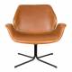 Fauteuil Design Nikki Zuiver Siège Pivotant Marron Assise de Salon en Polyuréthane 75x78x79cm