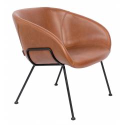 Fauteuil Feston Zuiver Siège Design Marron Assise de Salon en Polyuréthane 65,5x70,5x72cm