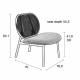 Fauteuil Spike Rose Zuiver Siège en Tissu et Rotin Assise de Salon Design 70x78,6x84,1cm