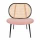 Fauteuil Spike Rose Zuiver Siège en Tissu et Rotin Assise de Salon Design 70x78,6x84,1cm