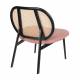 Fauteuil Spike Rose Zuiver Siège en Tissu et Rotin Assise de Salon Design 70x78,6x84,1cm