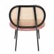 Fauteuil Spike Rose Zuiver Siège en Tissu et Rotin Assise de Salon Design 70x78,6x84,1cm