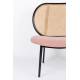Fauteuil Spike Rose Zuiver Siège en Tissu et Rotin Assise de Salon Design 70x78,6x84,1cm
