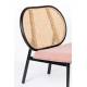 Fauteuil Spike Rose Zuiver Siège en Tissu et Rotin Assise de Salon Design 70x78,6x84,1cm