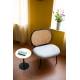 Fauteuil Spike Gris Zuiver Siège en Tissu et Rotin Assise de Salon Design 70x78,6x84,1cm