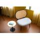 Fauteuil Spike Gris Zuiver Siège en Tissu et Rotin Assise de Salon Design 70x78,6x84,1cm
