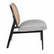 Fauteuil Spike Gris Zuiver Siège en Tissu et Rotin Assise de Salon Design 70x78,6x84,1cm