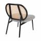 Fauteuil Spike Gris Zuiver Siège en Tissu et Rotin Assise de Salon Design 70x78,6x84,1cm