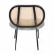 Fauteuil Spike Gris Zuiver Siège en Tissu et Rotin Assise de Salon Design 70x78,6x84,1cm