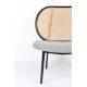 Fauteuil Spike Gris Zuiver Siège en Tissu et Rotin Assise de Salon Design 70x78,6x84,1cm