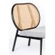 Fauteuil Spike Gris Zuiver Siège en Tissu et Rotin Assise de Salon Design 70x78,6x84,1cm