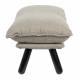 Repose-Pieds Lazy Sack Gris Clair Zuiver Pouf Vintage Assise d'Appoint en Tissu et Bois 46x52x78cm