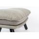 Repose-Pieds Lazy Sack Gris Clair Zuiver Pouf Vintage Assise d'Appoint en Tissu et Bois 46x52x78cm