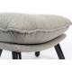Repose-Pieds Lazy Sack Gris Clair Zuiver Pouf Vintage Assise d'Appoint en Tissu et Bois 46x52x78cm