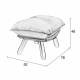 Repose-Pieds Lazy Sack Gris Clair Zuiver Pouf Vintage Assise d'Appoint en Tissu et Bois 46x52x78cm