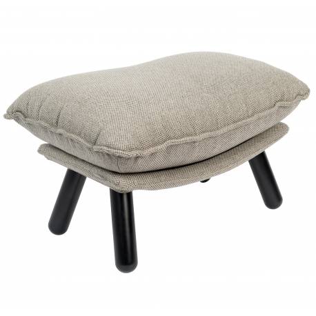 Repose-Pieds Lazy Sack Gris Clair Zuiver Pouf Vintage Assise d'Appoint en Tissu et Bois 46x52x78cm