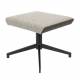 Pouf Uncle Jesse Zuiver Repose-Pieds Pivotant Bicolore Beige et Gris Assise d'Appoint en Tissu 43x44x50cm