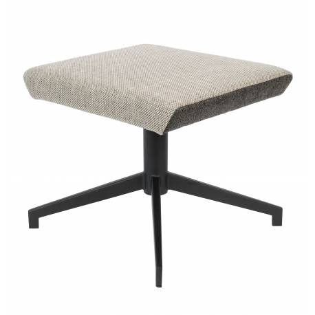 Pouf Uncle Jesse Zuiver Repose-Pieds Pivotant Bicolore Beige et Gris Assise d'Appoint en Tissu 43x44x50cm