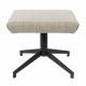 Pouf Uncle Jesse Zuiver Repose-Pieds Pivotant Bicolore Beige et Gris Assise d'Appoint en Tissu 43x44x50cm