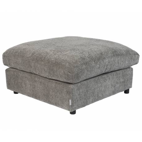 Pouf Sense Gris Soft Zuiver Repose-Pieds Bout de Canapé Assise de Salon en Tissu 47x92x92cm