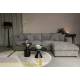 Pouf Sense Gris Soft Zuiver Repose-Pieds Bout de Canapé Assise de Salon en Tissu 47x92x92cm