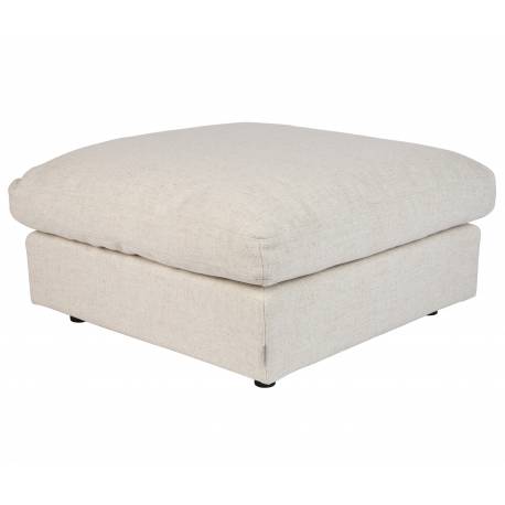 Pouf Sense Crème Zuiver Repose-Pieds Bout de Canapé Assise de Salon en Tissu 47x92x92cm