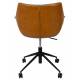 Fauteuil de Bureau Doulton Vintage Brun Zuiver Assise Siège Pivotant sur Roulettes en Métal Polyuréthane et Tissu 63x67x91cm