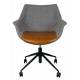 Fauteuil de Bureau Doulton Vintage Brun Zuiver Assise Siège Pivotant sur Roulettes en Métal Polyuréthane et Tissu 63x67x91cm