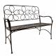 Banc Marguerite 2 Places Banquette de Jardin Fauteuil 2 Personnes en Métal Marron 51x91x112,5cm