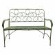 Banc Marguerite 2 Places Banquette de Jardin Fauteuil 2 Personnes en Métal Vert 51x91x112,5cm
