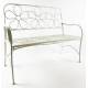 Banc Marguerite 2 Places Banquette de Jardin Fauteuil 2 Personnes en Métal Blanc 51x91x112,5cm