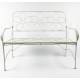 Banc Marguerite 2 Places Banquette de Jardin Fauteuil 2 Personnes en Métal Blanc 51x91x112,5cm