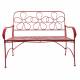 Banc Marguerite 2 Places Banquette de Jardin Fauteuil 2 Personnes en Métal Rouge 51x91x112,5cm