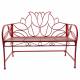 Banc Tulipe By HDT Banquette de Jardin Fauteuil 2 Personnes en Métal Rouge 51,5x89x109cm