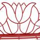 Banc Tulipe By HDT Banquette de Jardin Fauteuil 2 Personnes en Métal Rouge 51,5x89x109cm