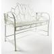 Banc Tulipe By HDT Banquette de Jardin Fauteuil 2 Personnes en Métal Blanc 51,5x89x109cm