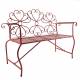 Banc Margharet 2 Places Banquette de Jardin Fauteuil 2 Personnes en Métal Rouge 51x99x136
