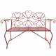 Banc Margharet 2 Places Banquette de Jardin Fauteuil 2 Personnes en Métal Rouge 51x99x136