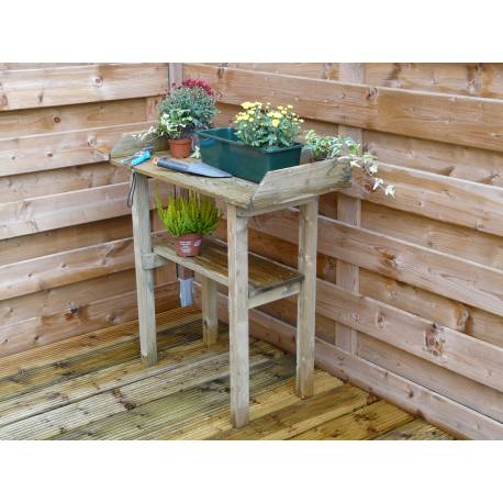 Table de Rempotage Etabli de Jardin Table de Préparation en Bois Autoclave III 40x80x85cm