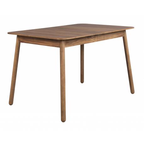 Table à Manger Glimps Zuiver Table de Repas Extensible Bois Couleur Noyer 76x80x120-162cm