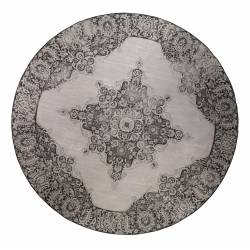 Tapis Outdoor Coventry Rond Zuiver Carpette de Salon en Tissu Noir 2 Tailles