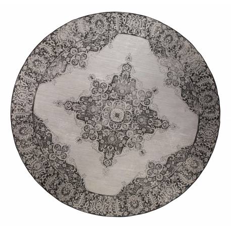 Tapis Outdoor Coventry Rond Zuiver Carpette de Salon en Tissu Noir 2 Tailles